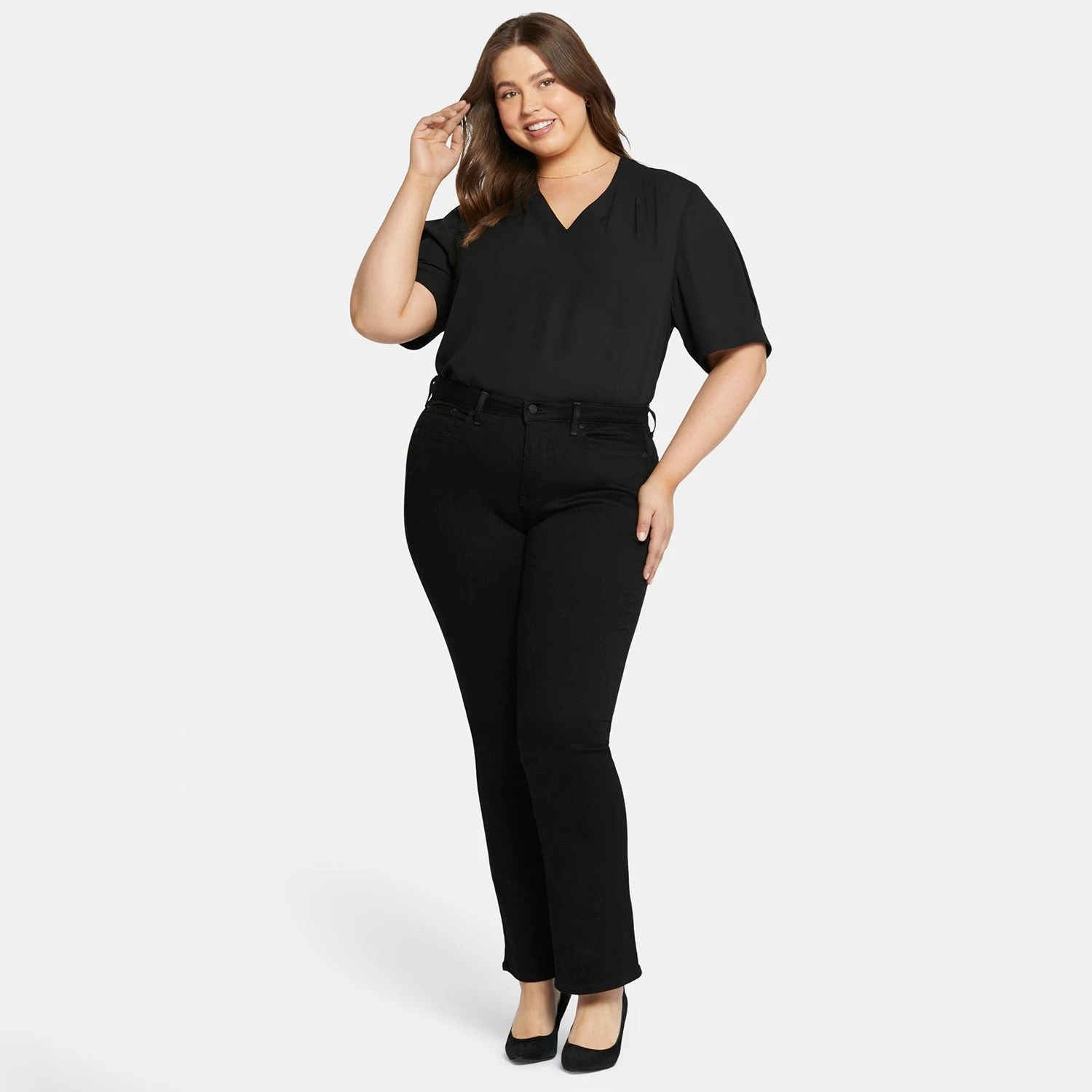 Barbara Bootcut Jeans In Plus Size - Black 7 Barbara Bootcut Jeans In Plus Size - Black - Image 7