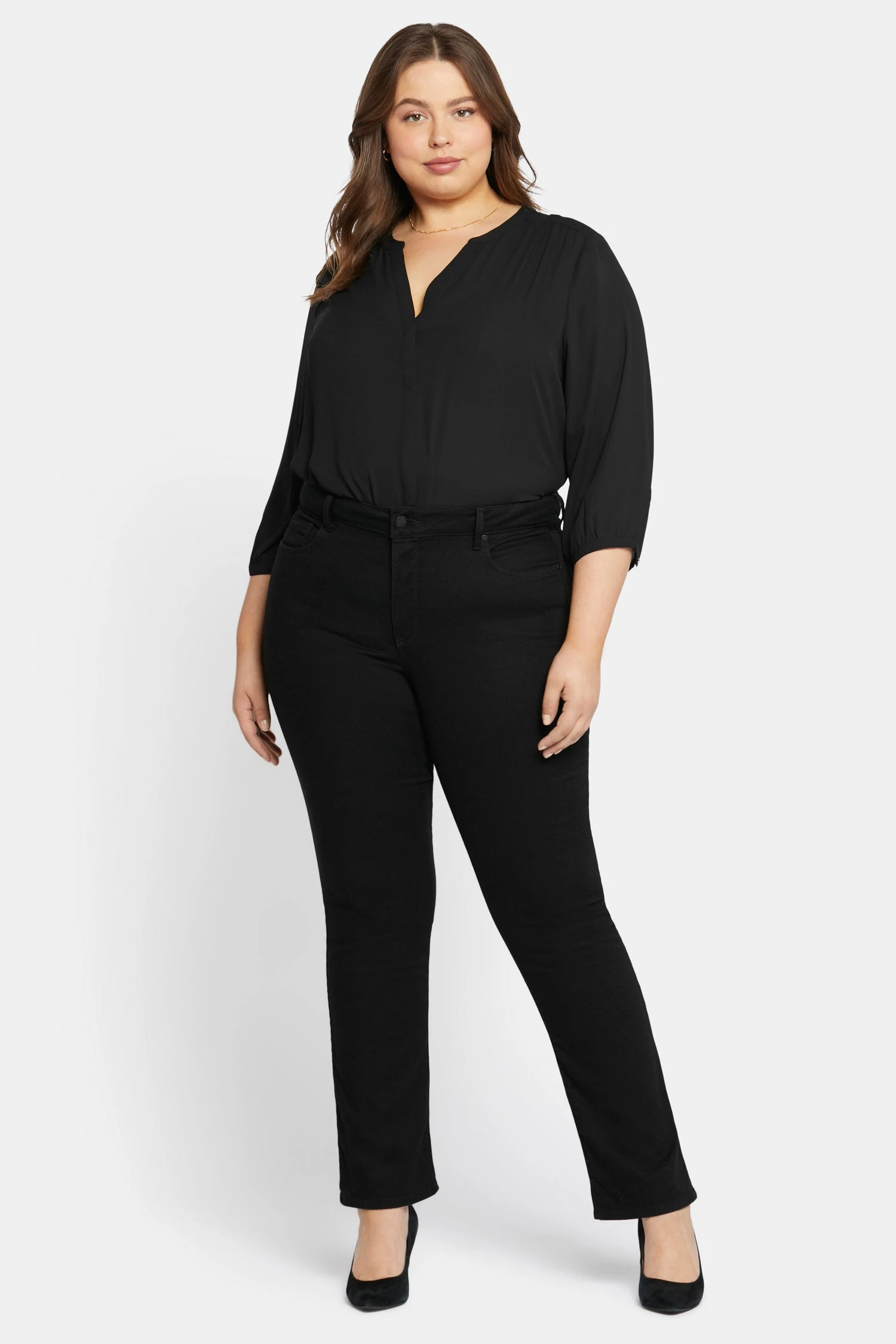 Marilyn Straight Jeans In Plus Size - Black 1 Marilyn Straight Jeans In Plus Size - Black