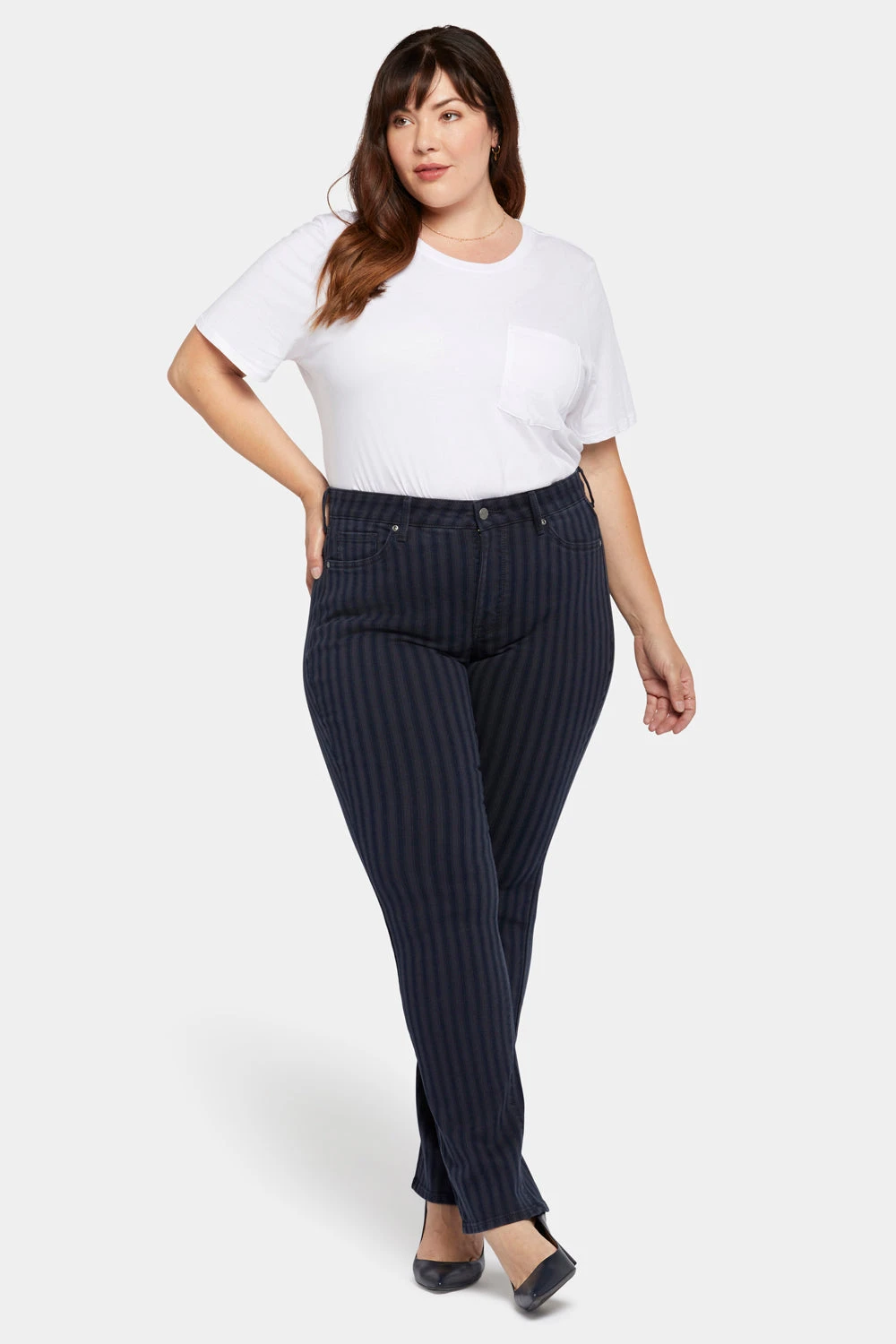 Marilyn Straight Jeans In Plus Size - Tahoe Stripe 4 Marilyn Straight Jeans In Plus Size - Tahoe Stripe - Image 4