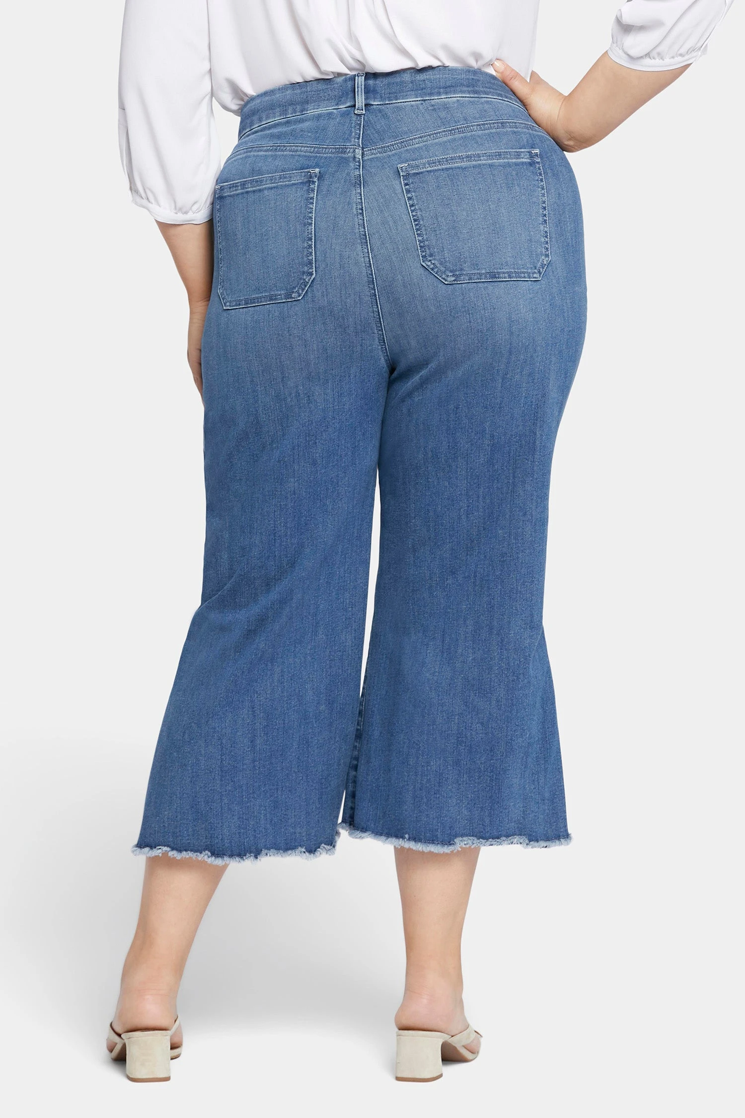 Patchie Wide Leg Capri Jeans In Petite Plus Size - Compass 2 Patchie Wide Leg Capri Jeans In Petite Plus Size - Compass - Image 2