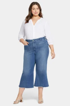 Patchie Wide Leg Capri Jeans In Petite Plus Size - Compass 9 Patchie Wide Leg Capri Jeans In Petite Plus Size - Compass -Nydj Apparel Shop WPMNSCP8571 CMPSS 4