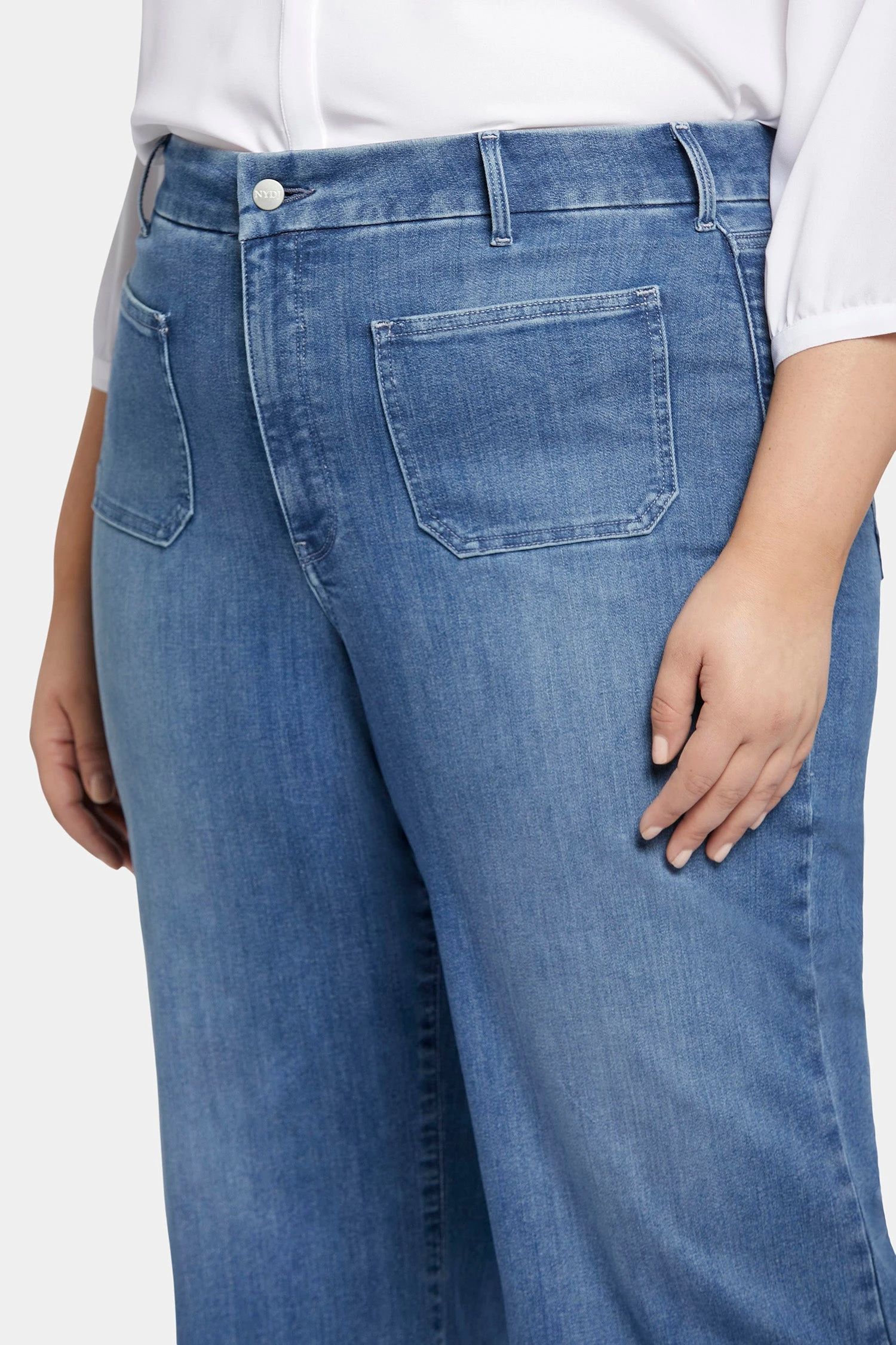 Patchie Wide Leg Capri Jeans In Petite Plus Size - Compass 6 Patchie Wide Leg Capri Jeans In Petite Plus Size - Compass - Image 6