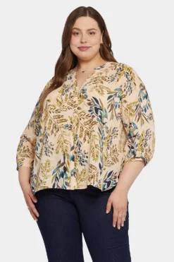 Pintuck Blouse In Plus Size - Elm Hill 9 Pintuck Blouse In Plus Size - Elm Hill -Nydj Apparel Shop WS1F0537 F1068 4