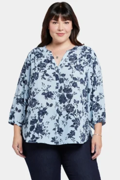 Pintuck Blouse In Plus Size - Rosemary Petals -Nydj Apparel Shop WS1F0537 F2028 4