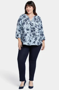 Pintuck Blouse In Plus Size - Rosemary Petals -Nydj Apparel Shop WS1F0537 F2028 5