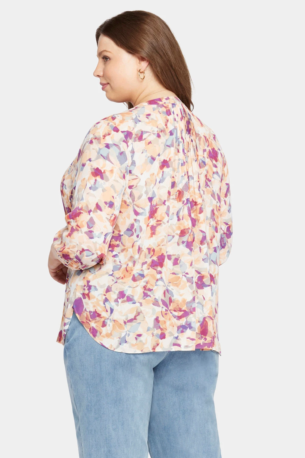 Pintuck Blouse In Plus Size - Fallen Leaf 2 Pintuck Blouse In Plus Size - Fallen Leaf - Image 2
