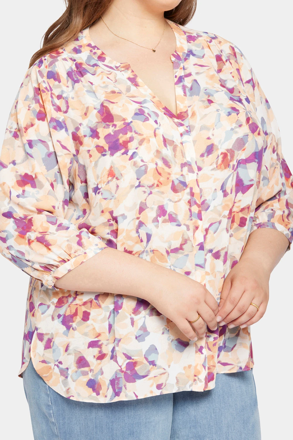 Pintuck Blouse In Plus Size - Fallen Leaf 6 Pintuck Blouse In Plus Size - Fallen Leaf - Image 6