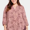 Pintuck Blouse In Plus Size - Viola Valley
