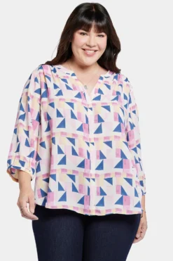 Pintuck Blouse In Plus Size - Marquette -Nydj Apparel Shop WS1F0537 H2024 4