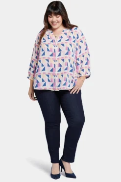 Pintuck Blouse In Plus Size - Marquette -Nydj Apparel Shop WS1F0537 H2024 5