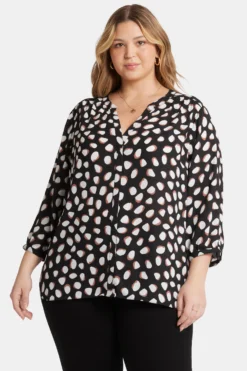 Pintuck Blouse In Plus Size - Matilda Dot -Nydj Apparel Shop WS1F0537 S2053 4