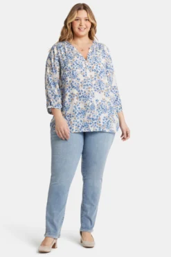 Pintuck Blouse In Plus Size - Blue Dahlia -Nydj Apparel Shop WS1F0537 S2057 5