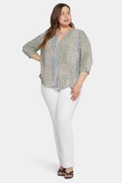Pintuck Blouse In Plus Size - Demuth Geo -Nydj Apparel Shop WS1F0537 U1050 5