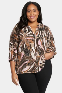 Pintuck Blouse In Plus Size - Half Moon Bay 10 Pintuck Blouse In Plus Size - Half Moon Bay -Nydj Apparel Shop WS1F0537 U1083 4