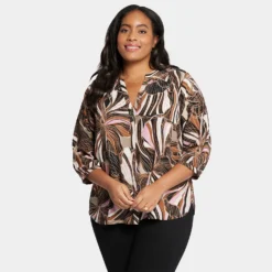 Pintuck Blouse In Plus Size - Half Moon Bay 13 Pintuck Blouse In Plus Size - Half Moon Bay -Nydj Apparel Shop WS1F0537 U1083 DPA