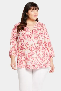 Pintuck Blouse In Plus Size - Summer Wind 10 Pintuck Blouse In Plus Size - Summer Wind -Nydj Apparel Shop WS1F0537 U1090 4