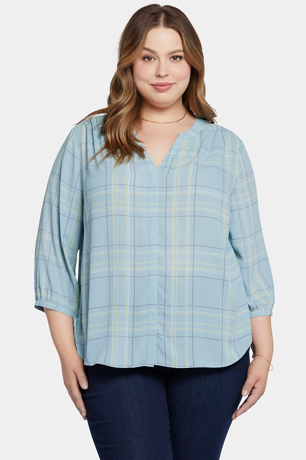 Pintuck Blouse In Plus Size - Wembley Plaid 1 Pintuck Blouse In Plus Size - Wembley Plaid