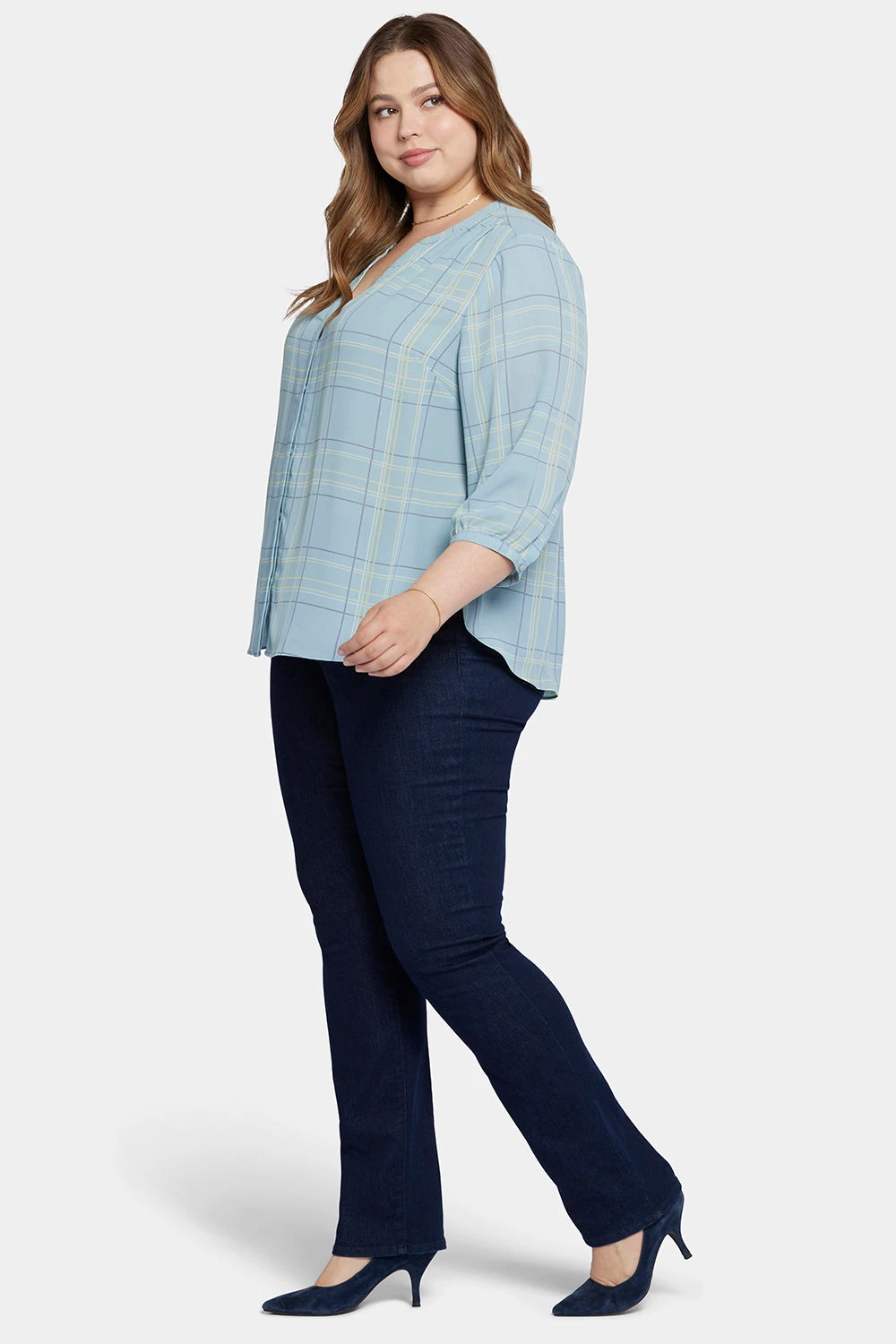 Pintuck Blouse In Plus Size - Wembley Plaid 3 Pintuck Blouse In Plus Size - Wembley Plaid - Image 3
