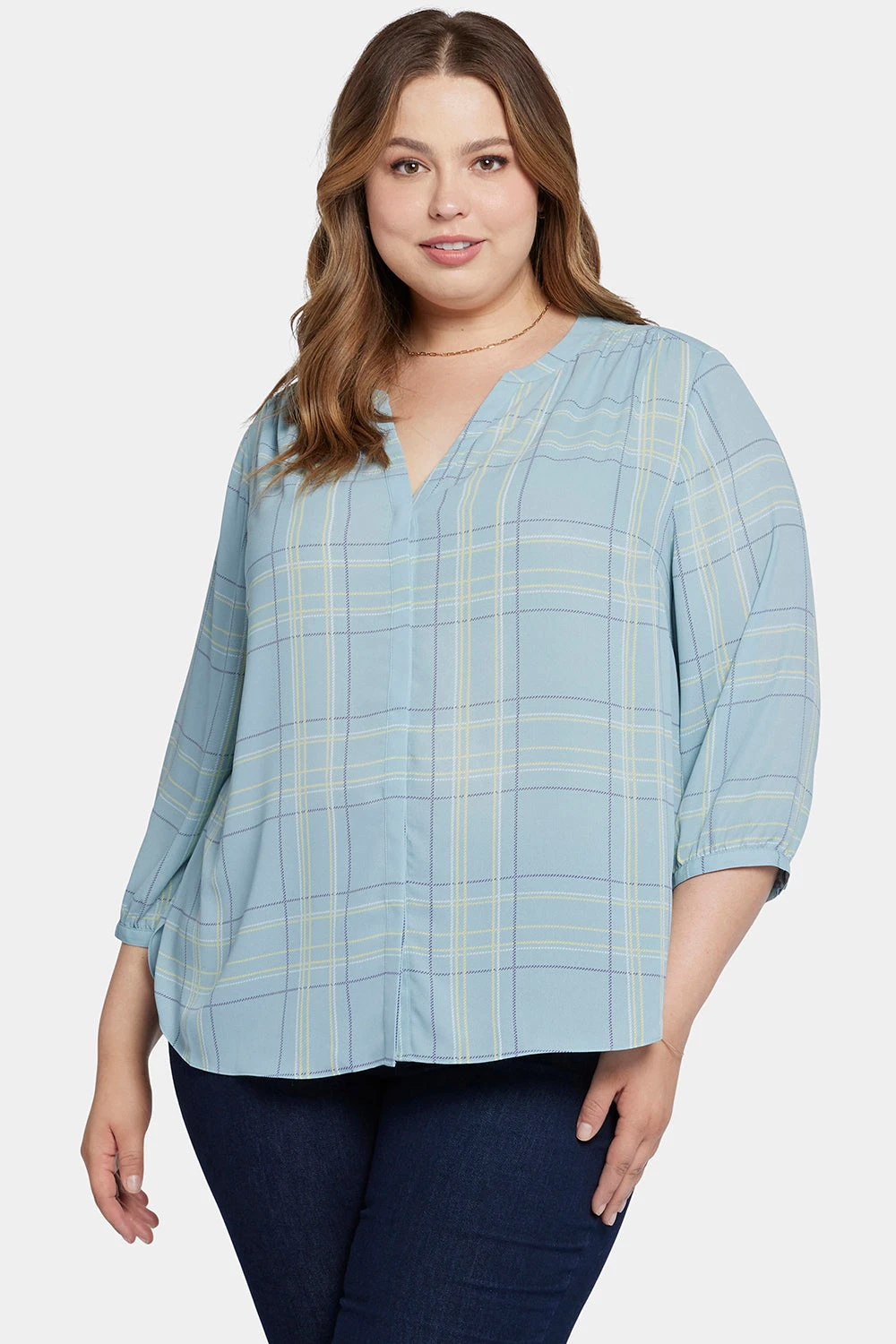 Pintuck Blouse In Plus Size - Wembley Plaid 4 Pintuck Blouse In Plus Size - Wembley Plaid - Image 4