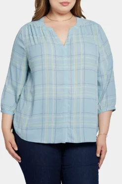 Pintuck Blouse In Plus Size - Wembley Plaid 11 Pintuck Blouse In Plus Size - Wembley Plaid -Nydj Apparel Shop WS1F0537 WMBLY 6