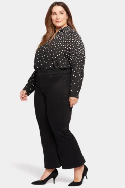 Waist-Match™ Julia Relaxed Flared Jeans In Plus Size - Black Rinse 10 Waist-Match™ Julia Relaxed Flared Jeans In Plus Size - Black Rinse -Nydj Apparel Shop WSHB8611 BLKRI 5