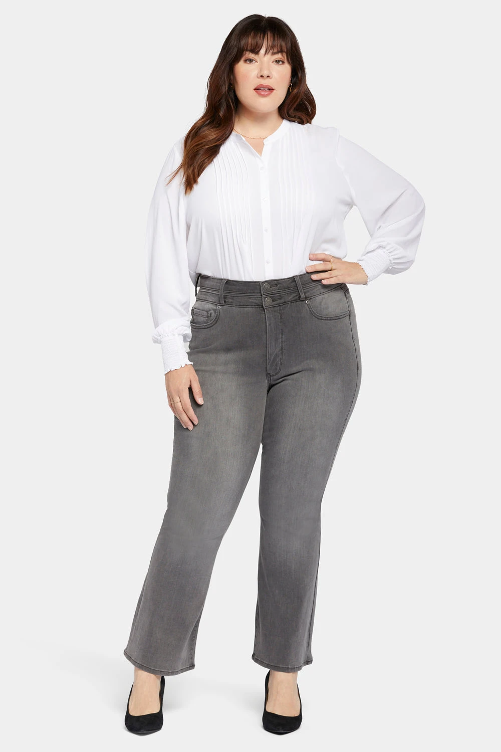 Ava Flared Jeans In Plus Size - Smokey Mountain 1 Ava Flared Jeans In Plus Size - Smokey Mountain
