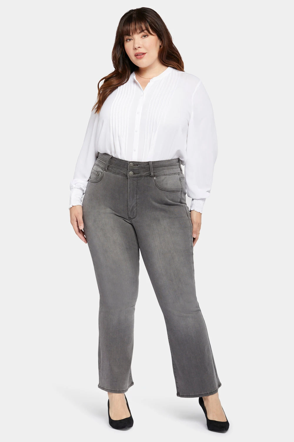Ava Flared Jeans In Plus Size - Smokey Mountain 3 Ava Flared Jeans In Plus Size - Smokey Mountain - Image 3