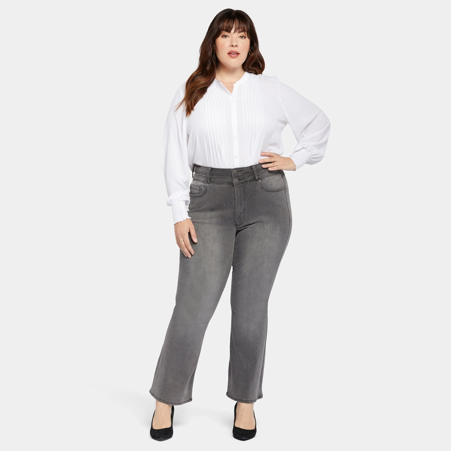 Ava Flared Jeans In Plus Size - Smokey Mountain 6 Ava Flared Jeans In Plus Size - Smokey Mountain - Image 6
