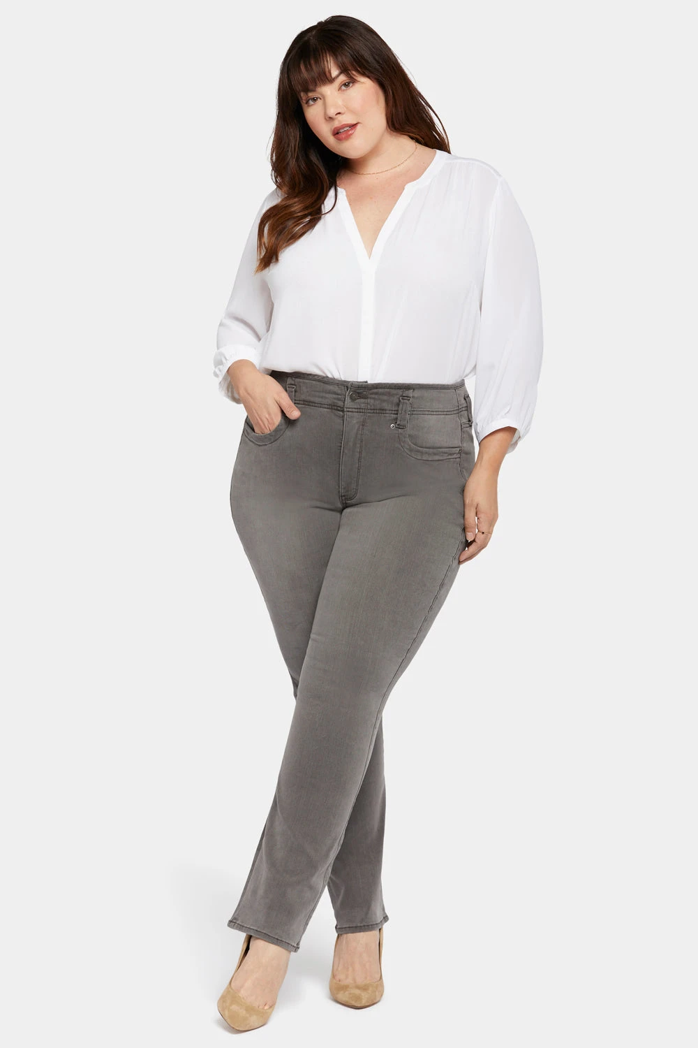Marilyn Straight Jeans In Plus Size - Smokey Mountain 1 Marilyn Straight Jeans In Plus Size - Smokey Mountain