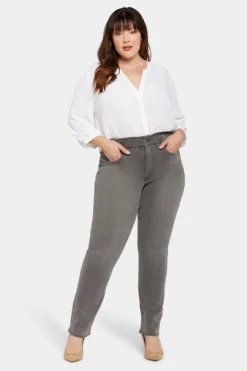 Marilyn Straight Jeans In Plus Size - Smokey Mountain 10 Marilyn Straight Jeans In Plus Size - Smokey Mountain -Nydj Apparel Shop WSHBMS8307 SMKMN 4