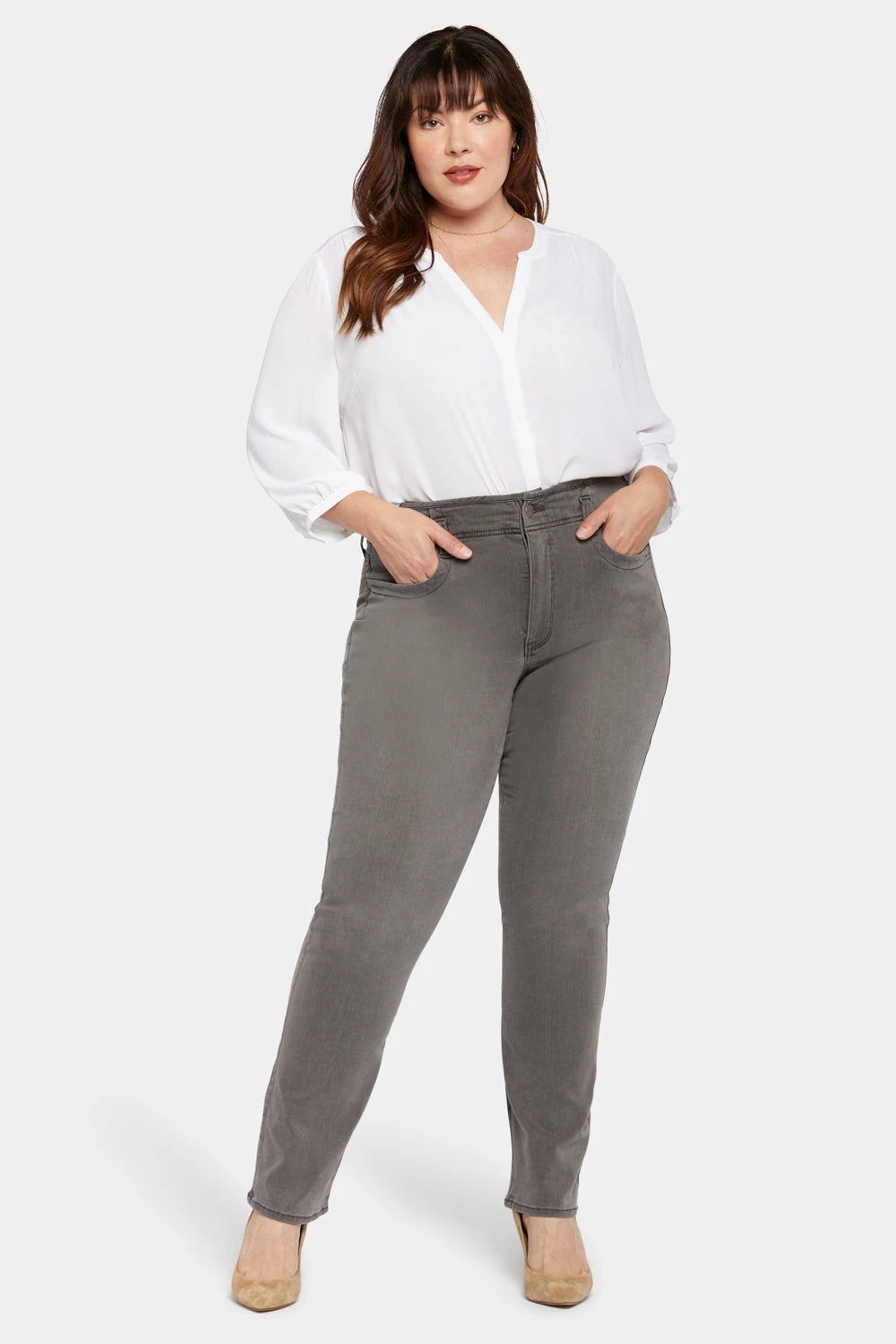 Marilyn Straight Jeans In Plus Size - Smokey Mountain 4 Marilyn Straight Jeans In Plus Size - Smokey Mountain - Image 4