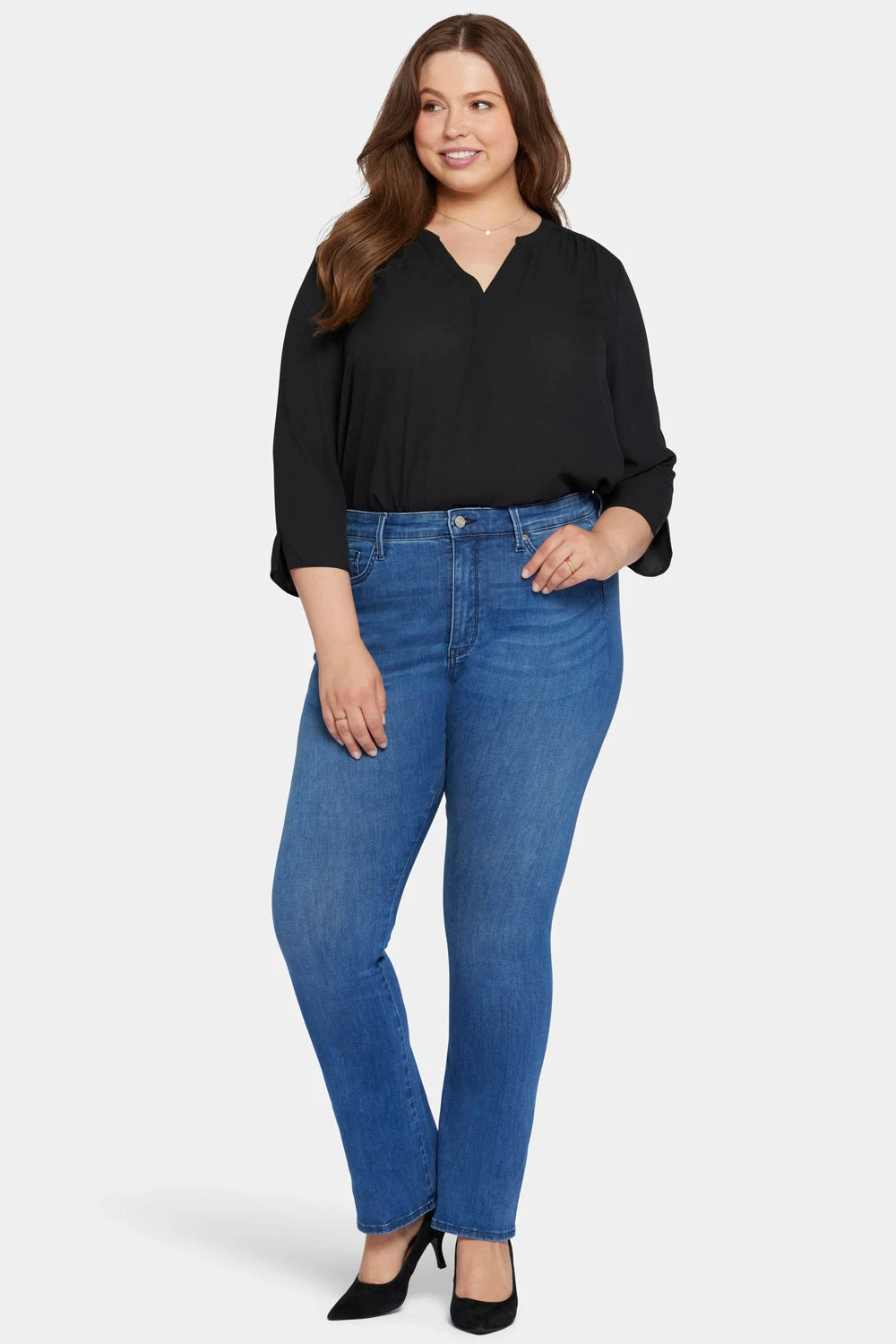 Le Silhouette Slim Bootcut Jeans In Long Inseam Plus Size - Amour 4 Le Silhouette Slim Bootcut Jeans In Long Inseam Plus Size - Amour - Image 4