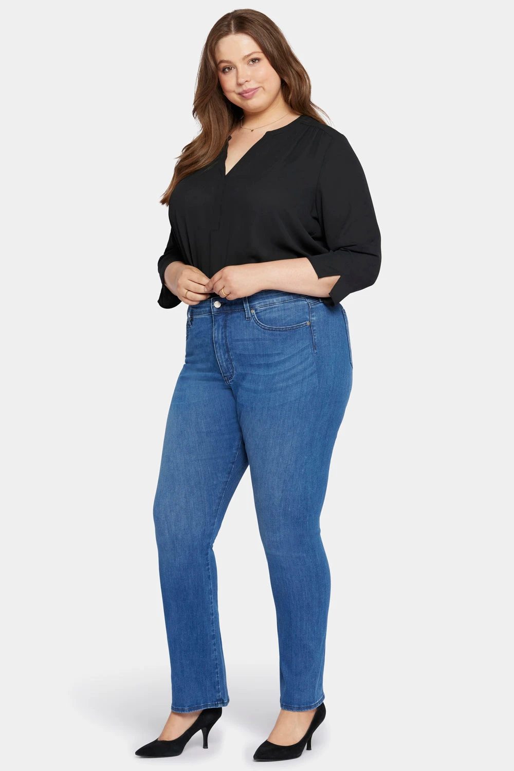 Le Silhouette Slim Bootcut Jeans In Long Inseam Plus Size - Amour 5 Le Silhouette Slim Bootcut Jeans In Long Inseam Plus Size - Amour - Image 5