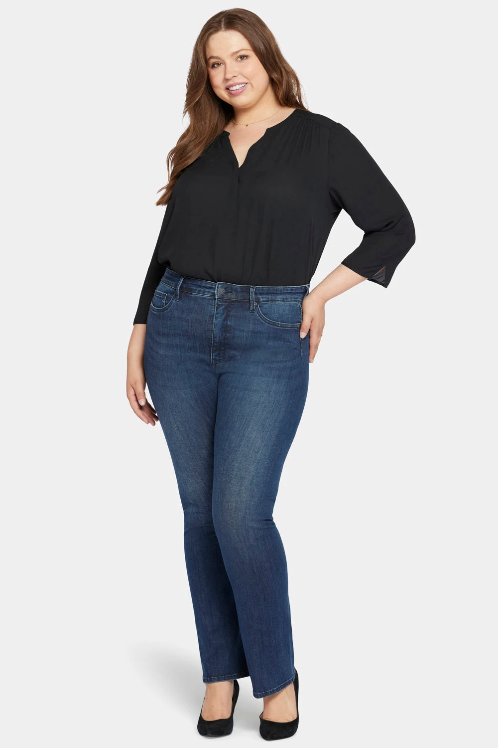 Le Silhouette Slim Bootcut Jeans In Plus Size - Precious 1 Le Silhouette Slim Bootcut Jeans In Plus Size - Precious