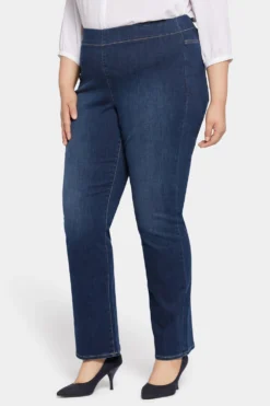 Pull-On Straight Jeans In Plus Size - Wonderland 9 Pull-On Straight Jeans In Plus Size - Wonderland -Nydj Apparel Shop WSHD8782 WNDLD 3