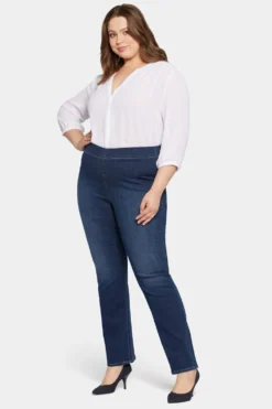 Pull-On Straight Jeans In Plus Size - Wonderland 11 Pull-On Straight Jeans In Plus Size - Wonderland -Nydj Apparel Shop WSHD8782 WNDLD 5