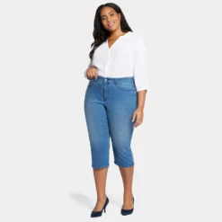 Waist-Match™ Slim Straight Crop Jeans In Plus Size - Contented -Nydj Apparel Shop WSHDCR8793 CNTED DPA