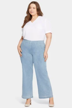 Pull-On Teresa Wide Leg Jeans In Plus Size - Crystalline -Nydj Apparel Shop WSHDKT8765 CRYSL 4
