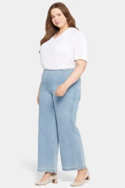 Pull-On Teresa Wide Leg Jeans In Plus Size - Crystalline -Nydj Apparel Shop WSHDKT8765 CRYSL 5