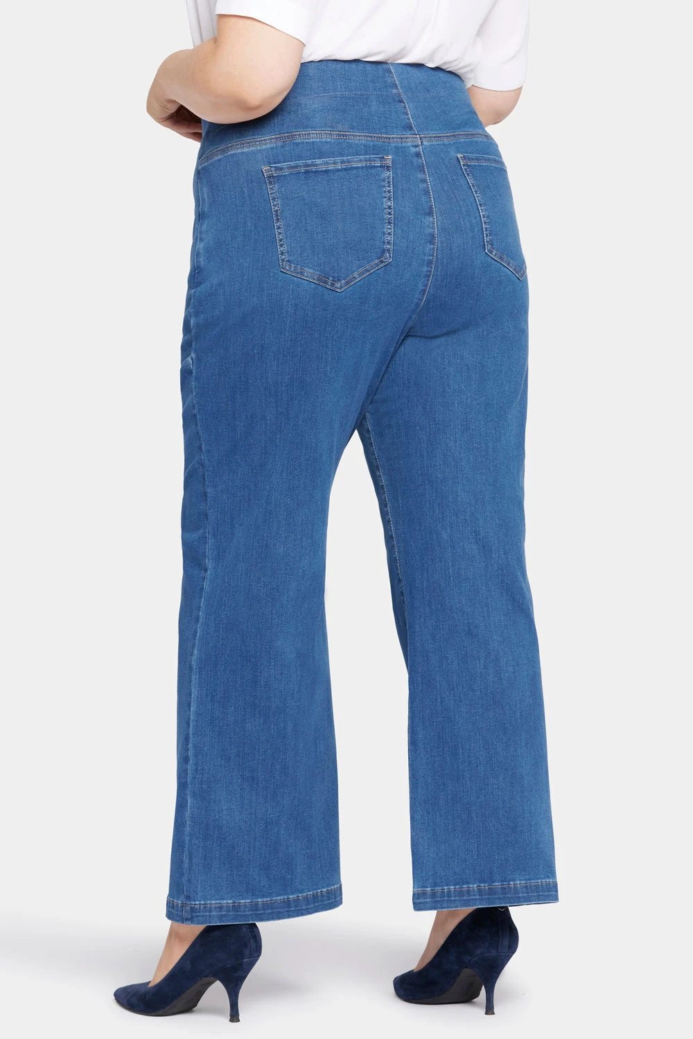 Pull-On Teresa Wide Leg Jeans In Plus Size - Waterfall 2 Pull-On Teresa Wide Leg Jeans In Plus Size - Waterfall - Image 2