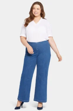 Pull-On Teresa Wide Leg Jeans In Plus Size - Waterfall 10 Pull-On Teresa Wide Leg Jeans In Plus Size - Waterfall -Nydj Apparel Shop WSHDKT8765 WTRFL 4