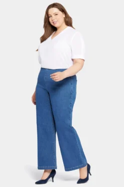 Pull-On Teresa Wide Leg Jeans In Plus Size - Waterfall 11 Pull-On Teresa Wide Leg Jeans In Plus Size - Waterfall -Nydj Apparel Shop WSHDKT8765 WTRFL 5