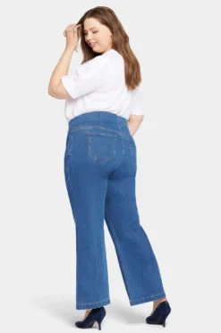Pull-On Teresa Wide Leg Jeans In Plus Size - Waterfall 12 Pull-On Teresa Wide Leg Jeans In Plus Size - Waterfall -Nydj Apparel Shop WSHDKT8765 WTRFL 6