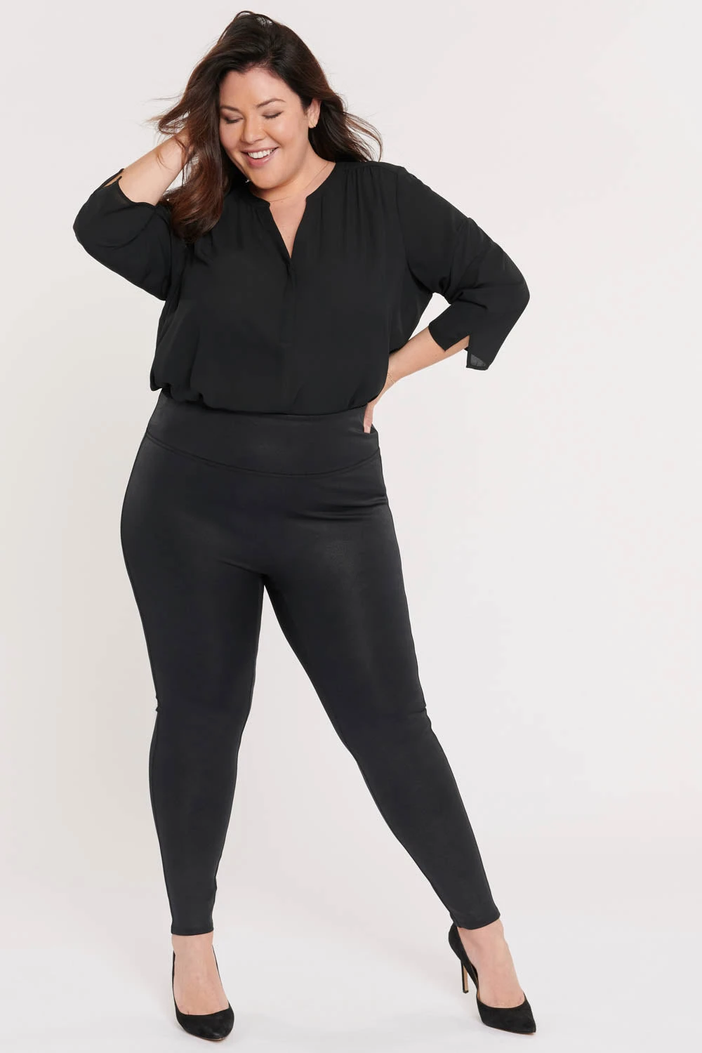 Pull-On Skinny Legging Pants In Plus Size - Jet Black 1 Pull-On Skinny Legging Pants In Plus Size - Jet Black