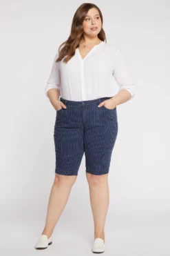 Tailored Bermuda Shorts In Plus Size - Dark Enzyme
