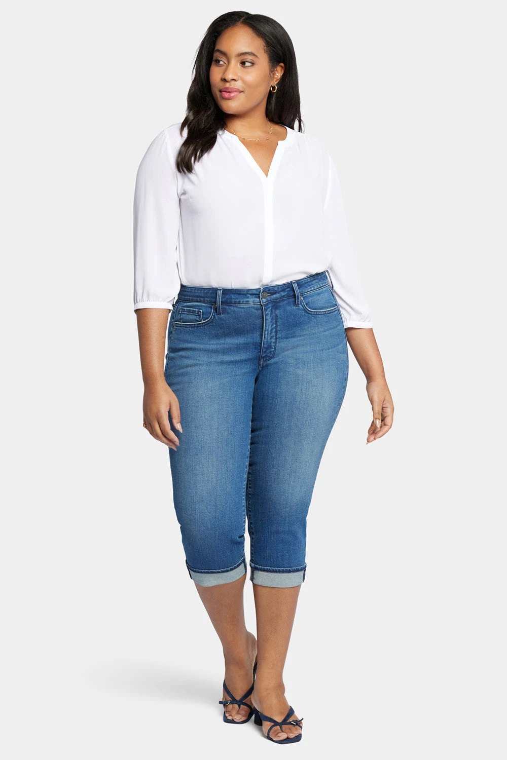 Marilyn Straight Crop Jeans In Plus Size - Windfall 1 Marilyn Straight Crop Jeans In Plus Size - Windfall