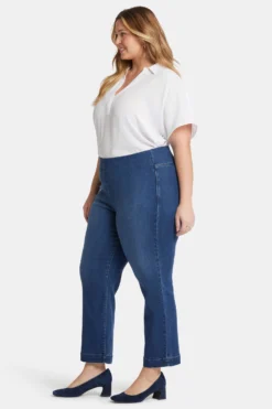 Bailey Relaxed Straight Ankle Pull-On Jeans In Plus Size - Mission Blue -Nydj Apparel Shop WTCD8933A MSNBL 5