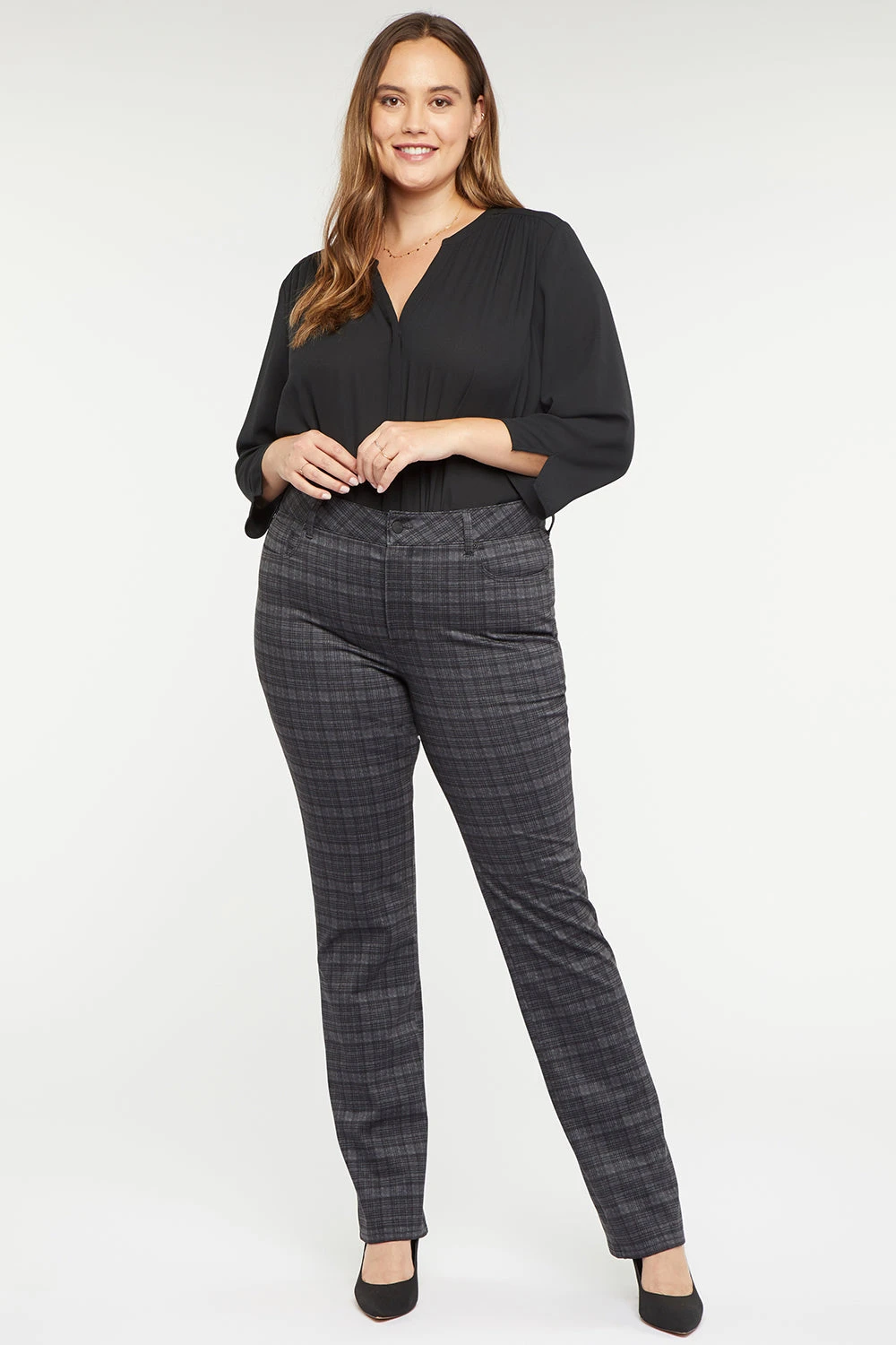 Marilyn Straight Pants In Plus Size - Hudson Plaid 4 Marilyn Straight Pants In Plus Size - Hudson Plaid - Image 4