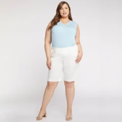 Bermuda Shorts In Plus Size - Optic White 13 Bermuda Shorts In Plus Size - Optic White -Nydj Apparel Shop WTST3766 157 DPA
