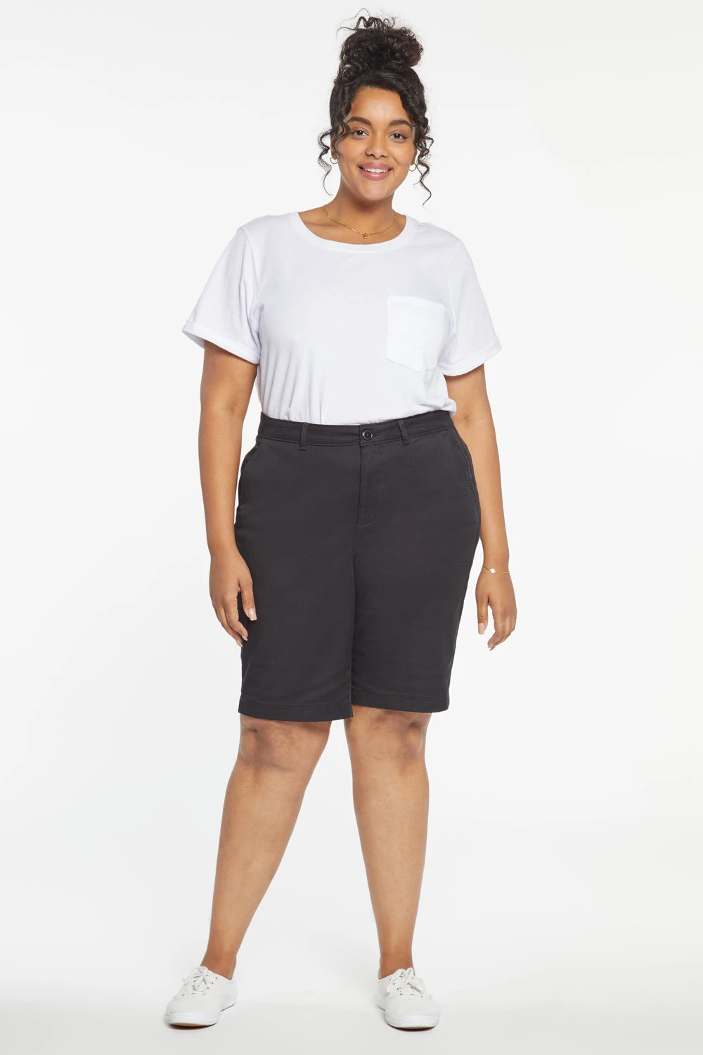 Bermuda Shorts In Plus Size - Black 4 Bermuda Shorts In Plus Size - Black - Image 4